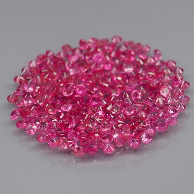 Round Diamond Cut 1.1 mm.Heated Only Pink Sapphire Madagascar 250Pcs/2.01Ct.
