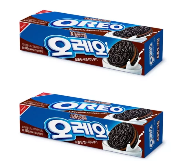 Korean Snack OREO CHOCOLATE CREAM SANDWICH COOKIE 100g x 2pack DONGSUH NABISCO