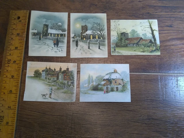 1890s VICTORIAN TRADE CARD MOKASKA COFFEE ST. JOSEPH Mo. Buildings. Lot of 5(G8)