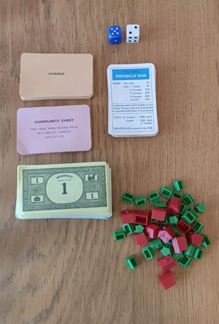 Vintage 1970's Monopoly Spares Bundle Money, Properties, Cards. Etc