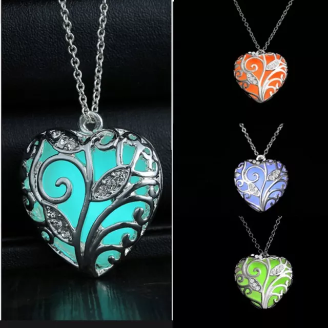 Natural Stone Glow In The Dark Luminous Pendant Necklace Women Friendship  Gift