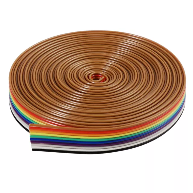 BESTOMZ 5M 10 Pin Rainbow Color Flat Ribbon Wire Cable