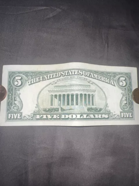 1995 5 Dollar Bill Abraham Lincoln, MISPRINT 2