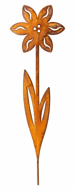 ROST GARTENSTECKER BLUME Edelrost Gartendeko aus Metall rostige