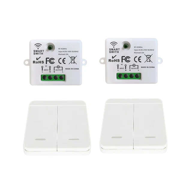 Interruttore Wireless Intelligente 433 Mhz Pulsanti Autoalimentati Pannelli G1B2