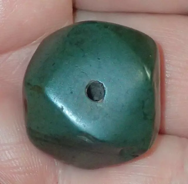 21.5mm Very Rare Ancient Indus Valley Green Jasper Bead, # S5386