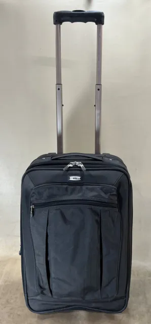 REI Grey 22” Upright Rolling Travel Luggage wheeled Expandable Carry On Suitcase 2