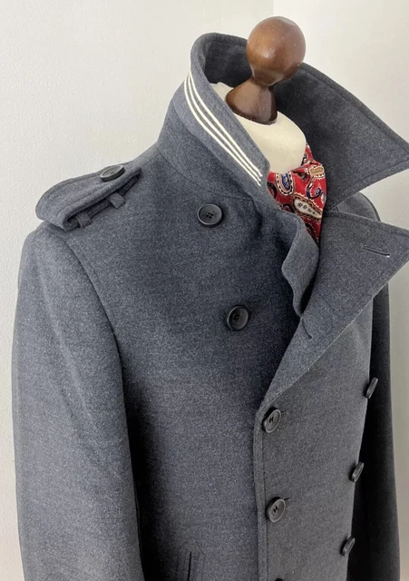 FERAUD MENS GREY Peacoat Style Jacket Military Size L 22 P2P 42.99 PicClick UK