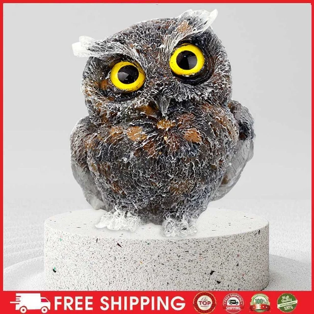 Crystal Gravel Owl Handmade Owl Animal Crafts Decorative Durable Home Decoration