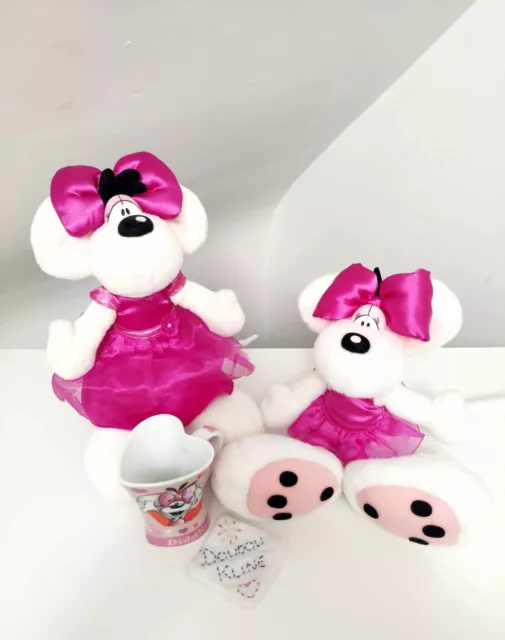 Peluche Diddlina Noeud Robe Fleur Perle Tulle Rose & Tasse/Mug Cœur - Diddl