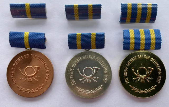 DDR Medaille - Gold-Silber-Bronze - Für treue Dienste bei der Deutschen Post