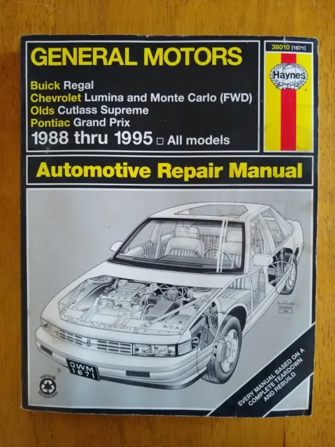 General Motors 88-95 Olds Cutlass, Chevy Pontiac Buick Hayney Auto Repair Manual