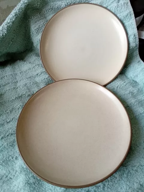 Pair Of Edith Heath Ceramic Pottery Opaque And Brown Plates