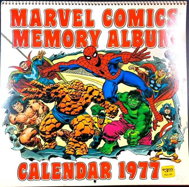1977 Marvel Comics Memory Album Calendar Spider-Man Thor Captain America