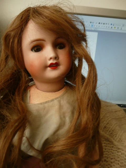Ancienne poupée Lisette ? terre De Pipe Cheveux Moulée 34