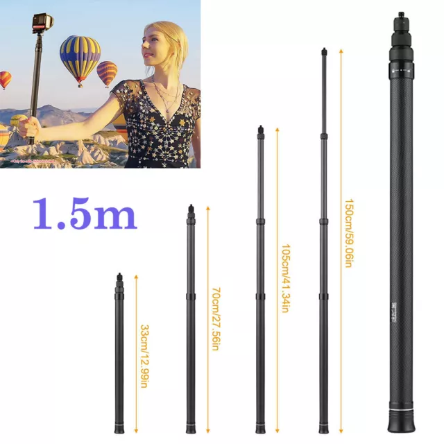 1.5m Selfie Stick Adjustable Extension Pole For Insta 360 One X/X2 Action Camera