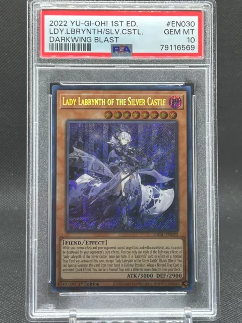 2022 Yu-Gi-Oh! 1st Edition Lady Labrynth Of The Silver Castle #DABL-EN030 PSA 10