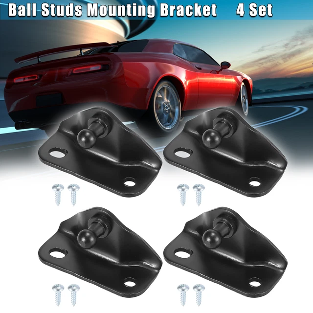 4 Set Black Car Ball Studs Mounting Brackets for Gas Struts Shocks 61x25x30mm