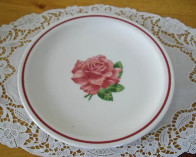 Vintage Syracuse China Great Northern RAILROAD PINK ROSE Econo-Rim 9" Plate ~