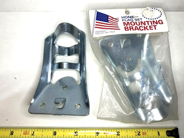 3/4" Metal Flag Pole Bracket Zinc Plated Steel Flagpole selling 2 for one price