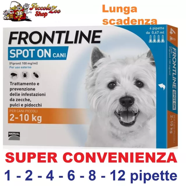 Frontline Spot On antiparassitario per cane di 2-10kg 1- 2- 4- 6- 8- 12 pipette
