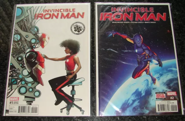 Invincible IRON MAN #1,2 Steam Variant 1:10 NM+ IRONHEART Riri Williams