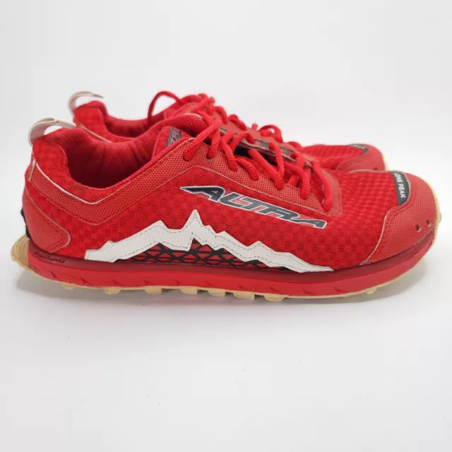 Zapatos para correr Altra Lone Peak talla 9 rojos de sendero cero caída A1353-1-090