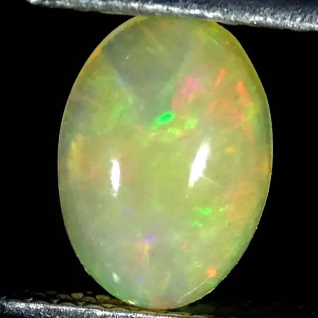 0.95Cts Natural Multi Welo Fire Ethiopian Opal Oval Cabochon Loose Gemstone
