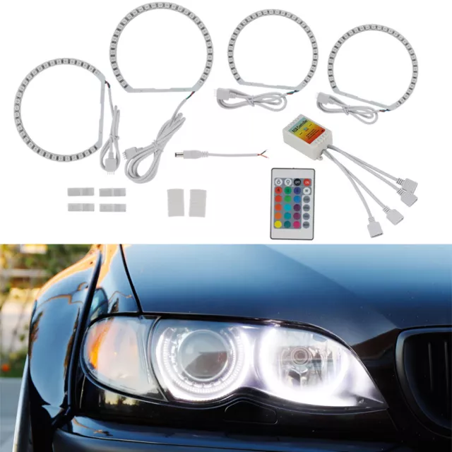 4x RGB LED Angel Eyes Ringe Standlicht Für BMW E46 3er Cabriolet Coupé 2000-2003