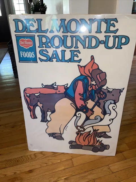Original Vintage Food Poster Del Monte Round-Up Sale 1969 RARE