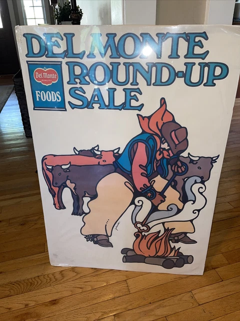 Original Vintage Food Poster Del Monte Round-Up Sale 1969 RARE