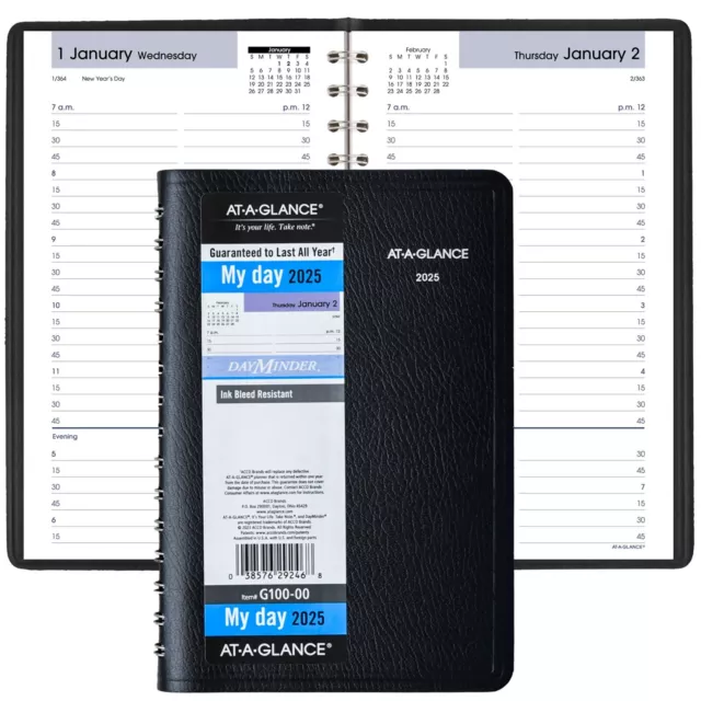 2025 At-A-Glance DayMinder G100-00 Daily Appointment Book, 5 x 8"