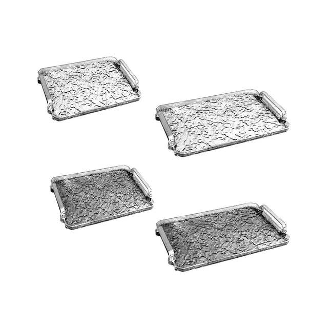 Lot de 2 plateaux décoratifs en acier inoxydable martelé pour la maison, la cuisine, la salle de bain, le comptoir (doré Lot de 2 plateaux décoratifs en acier inoxydable martelé pour la maison, la cuisine, la salle de bain, le comptoir (doré