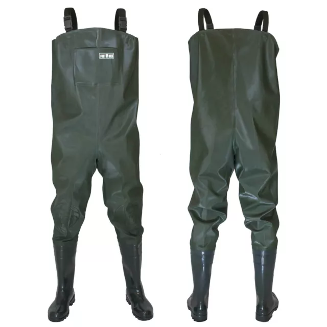 Wathose Herren Damen Anglerhose Teich Fischer Hose Watthose mit Stiefel Gr 38-47