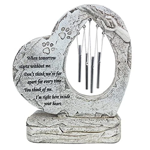 Pet Memorial Stones for Loss of Pet Gifts, Heart Shaped Paw Print Pet