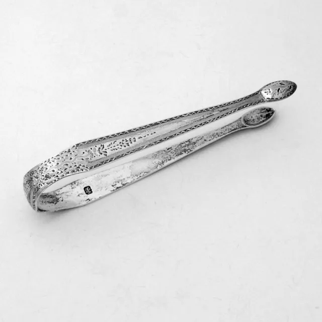 George III Large Sugar Tongs Thomas Wallis II Sterling Silver 1780 Mono AB