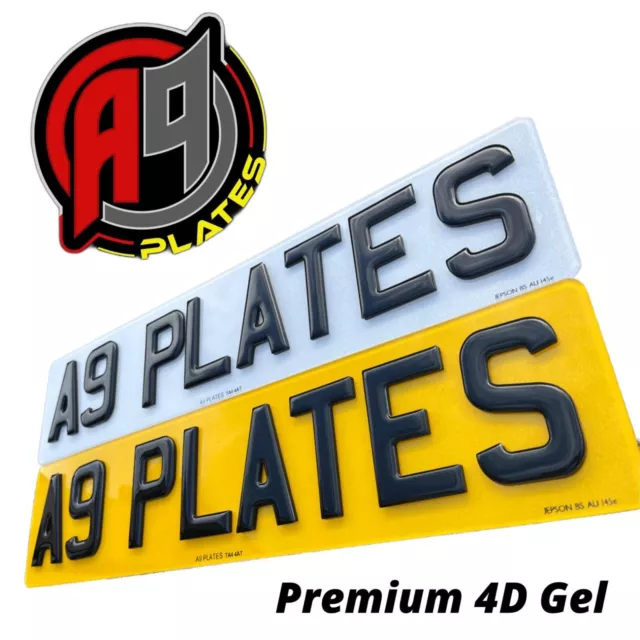 3D/4D/4D Gel Number Plates - ROAD/MOT Legal Premium Quality.