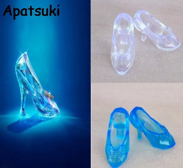 10Pairs/lot Fashion Crystal Shoes for 11.5in 11" Cinderella 1/6 Doll Accessories