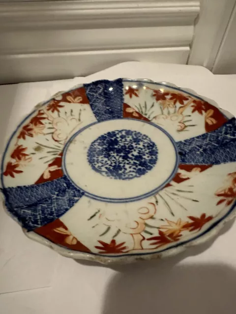 Antique Japanese Imari Plate Late Meiji Period Early 20th Century