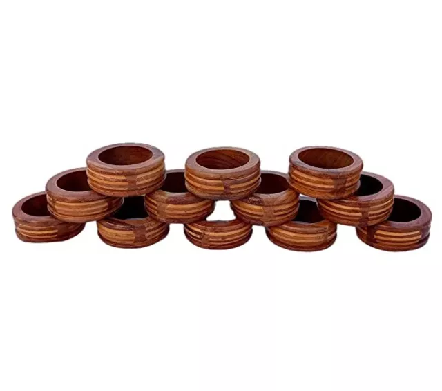 Wooden Napkin Rings Holder For  Party Home Dining Table Decor Gifts 1.5 Inch