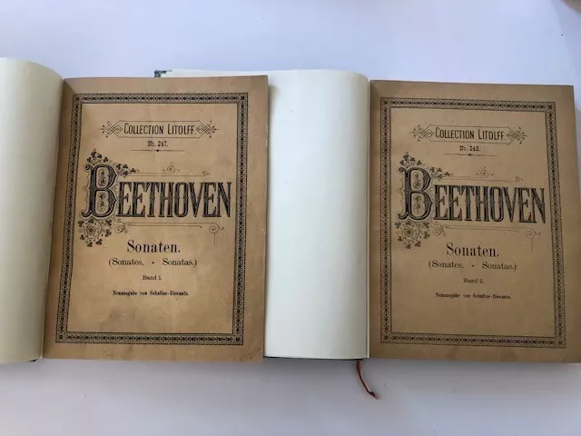 Lot de 2 livres Beethoven, Sonates pour piano, Collection Litolff N°247 et 248