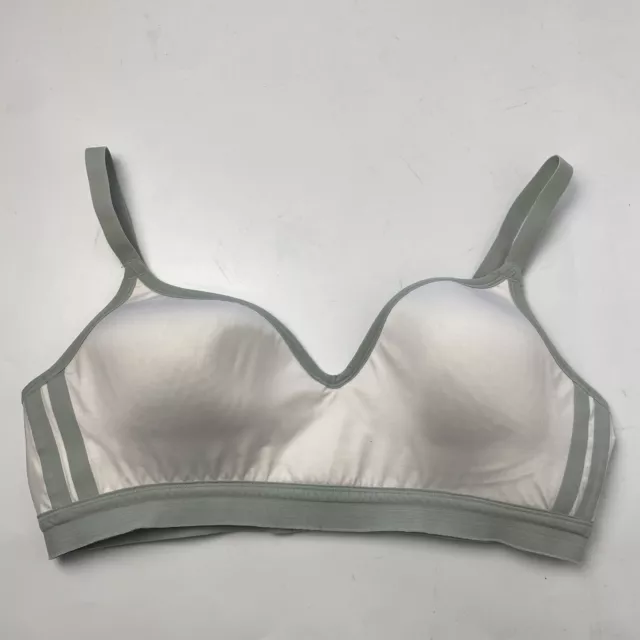 Lily of France White La Technologie Wirefree Sports Bra Lightly Lined Size 40B