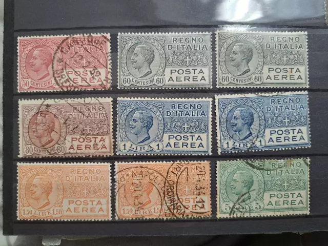 ITALIA . 1926-28 , lote de sellos de correo aéreo . ALTO VALOR