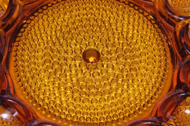 Vintage Indiana Glass Dark Amber Hobnail Deviled Egg Serving Plate/Dish/Tray 2