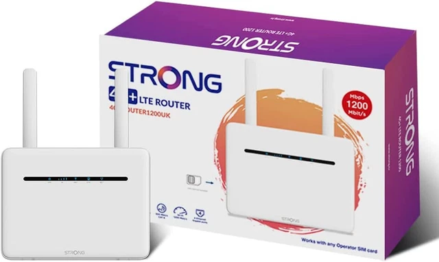STRONG 4G+ LTE CAT6 Wi-Fi Router AC1200 Dual-Band Wi-Fi 4x Gigabit UK ...