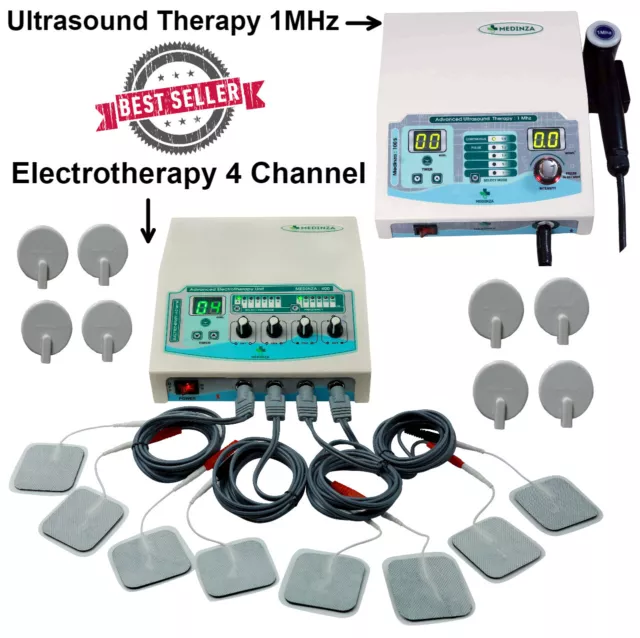 Pro Combo Electrotherapy 4 Channel Unit Ultrasound 1Mhz Therapy Massager Machine