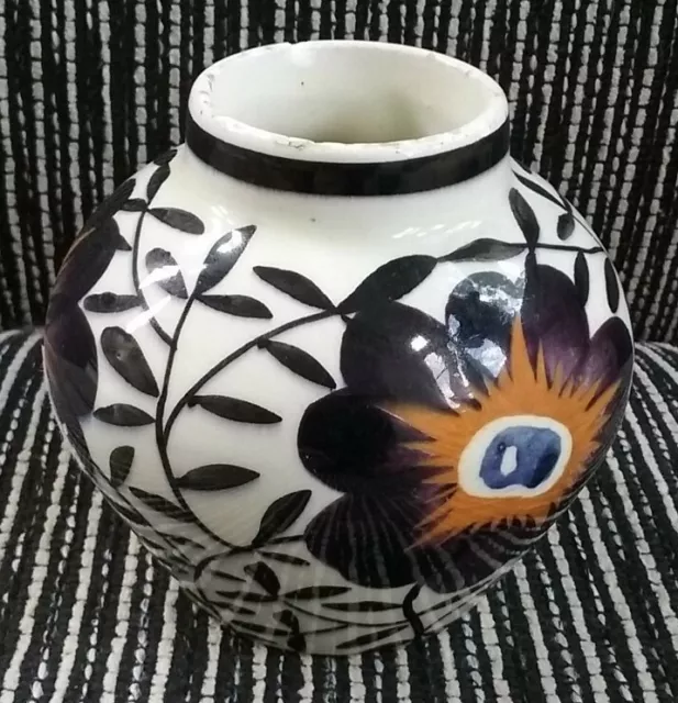 Eva Zeisel Design SMF Vase 2822 Schramberg Keramik handgemalt floral Art Deco