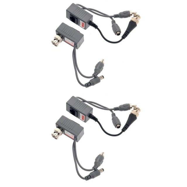 2pcs A Pair of CCTV Camera BNC Coaxial CAT5 RJ45 Video Balun Transceivers with