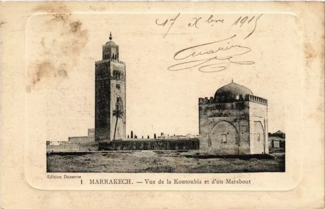 CPA AK MARRAKECH View of Koutoubia and a Marabout Morocco (824729)