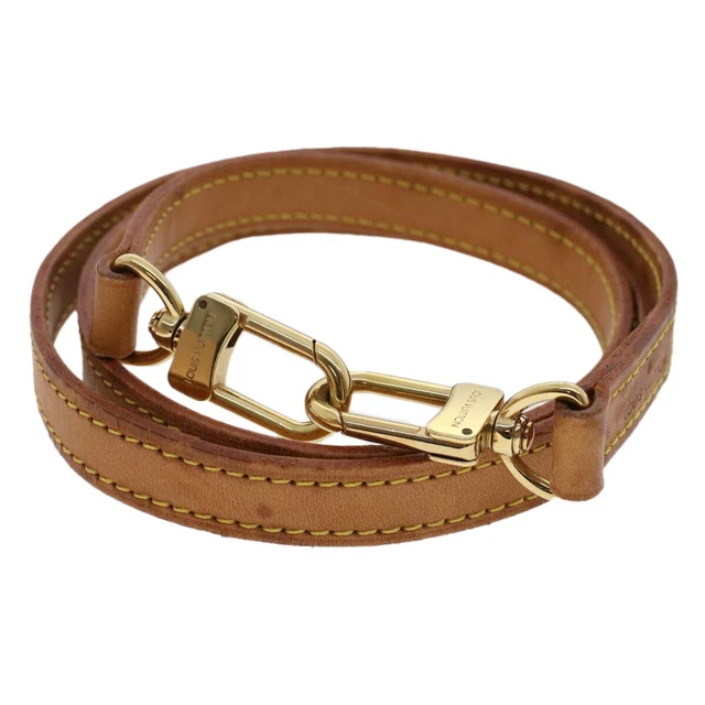 LOUIS VUITTON Shoulder Strap Leather 36.2"" Beige LV Auth 48476